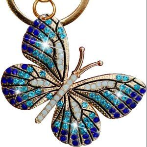 Crystal Bag Charm - Butterfly Rhinestone Keychain